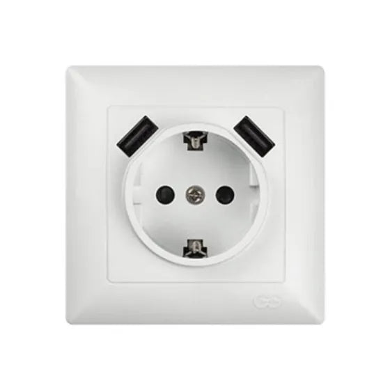 GÜNSAN VISAGE Steckdose mit 2x USB mit Rahmen