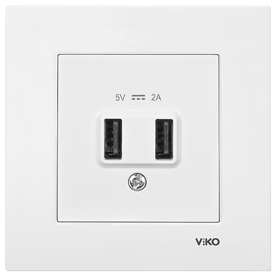 VIKO by Panasonic Meridian weiß USB Einsatz mit Rahmen