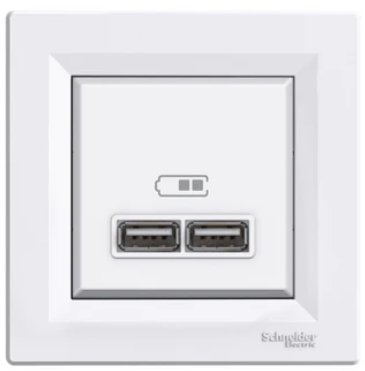 Schneider Electric ASFORA USB mit Rahmen