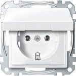 Merten System-M 1M polarweiß glänzend Steckdose mit Klappdeckel MEG2311-0319