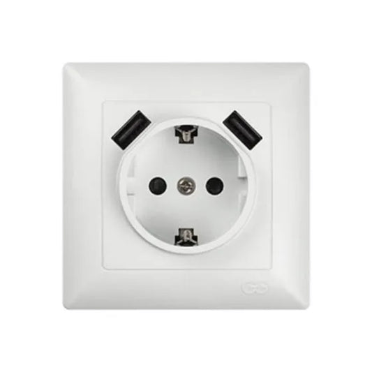 GÜNSAN VISAGE Steckdose mit 2x USB mit Rahmen