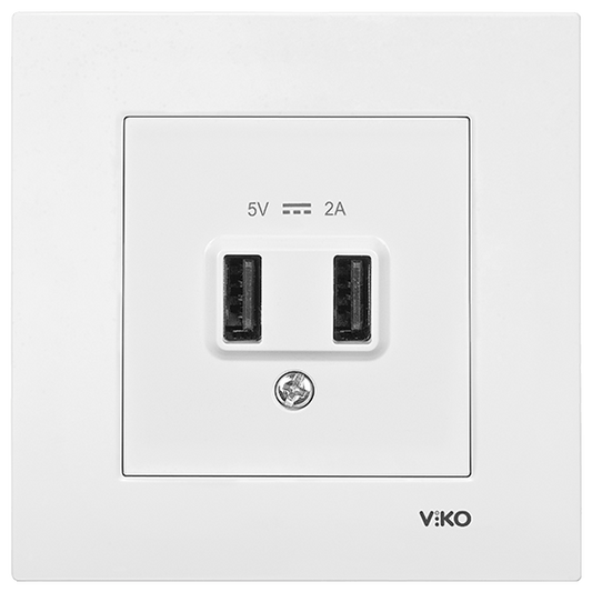 VIKO by Panasonic Meridian weiß USB Einsatz mit Rahmen