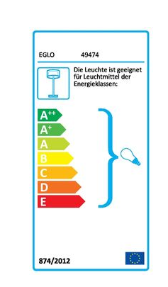 Eglo 49474 Newtown Stehleuchte E27 Stahl schwarz