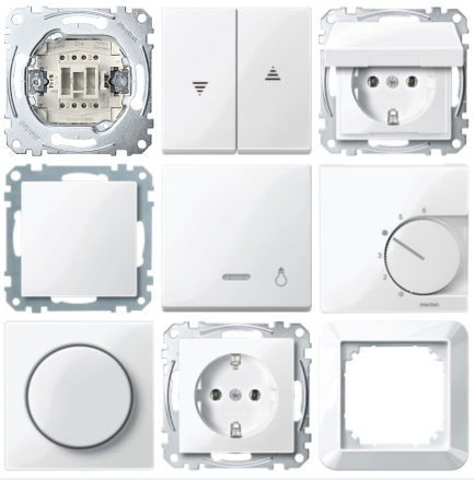 Merten System-M 1M polarweiß glänzend